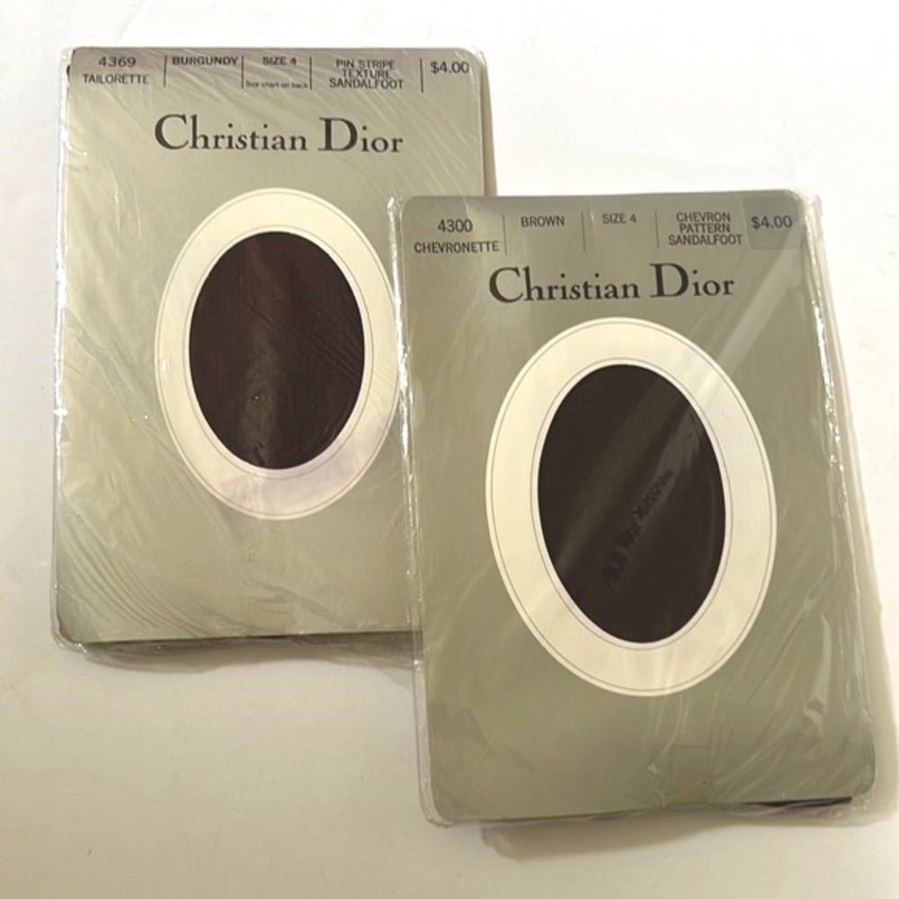 Set of Christian Dior Tailorette and Chevronette Nylon Stocking Pantyhose